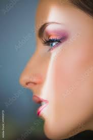 young woman with makeup stock photo