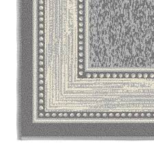 ottomanson ottohome bordered non slip modern area rug gray 3 3 x 5