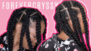 Want to know how to do cornrows? Jumbo Knotless Box Braids Protective Style Youtube