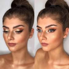 soft glam makeup on model using