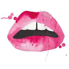 lana lips watercolor print arco style