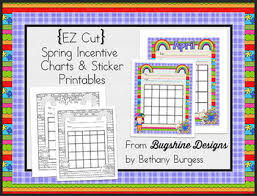 Incentive Charts Sticker Printables Spring Rainbow Easter