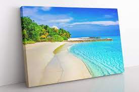 Maldives Ocean Beach Canvas Wall Art