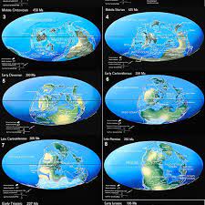 Movimiento de las placas tectónicas. 1-Proterozoico, 2-Cámbrico... | Download Scientific Diagram