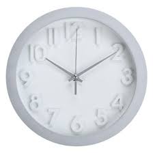 10 Raised Numbers Silver Wall Clock