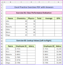 excel practice exercises pdf with