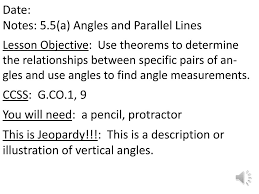 Notes 5 5 A Angles And Parallel Lines Ppt Download