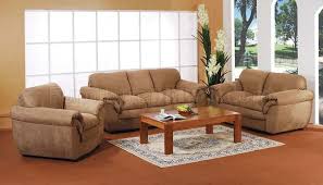 tan microfiber living room set
