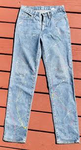 Lightwash Blue Denim Jeans Paint