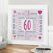 60th birthday personalised gifts for