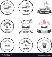 Set Of Burger And Fries Restaurant Design Elements