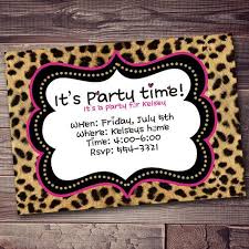 Cheetah Birthday Invitation Cheetah Print Invitation