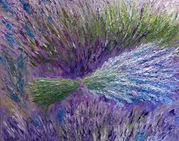 Lavender Flowers Oil Painting Framed