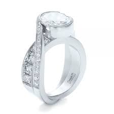 Custom Interlocking Diamond Engagement Ring 100615 Seattle