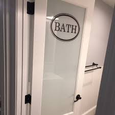 Bath Door Decal Oval Border Bathroom