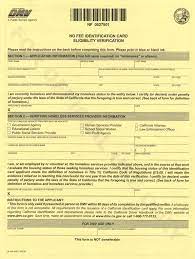 no fee identification card fill out