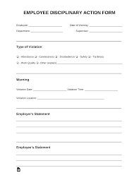 001 Employee Disciplinary Action Form Template Ideas