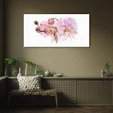Watercolor Orchid Flower Glass Wall Art