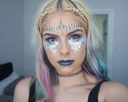 festival makeup game with glitter
