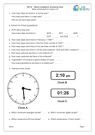 Word Problems Involving Time