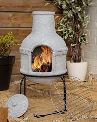Terracotta Clay Chiminea With Steel