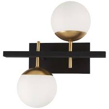 George Kovacs Alluria 2 Light Weathered Black With Autumn Gold Accents Sconce P1351 618 The Home Depot