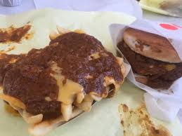 chili burger with cheese chili fries