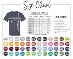 jerzees 29mr size color chart 48 colors