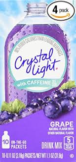 Amazon Com Crystal Light On The Go Energy Grape Caffeine Energy Releasing 10 Packet Boxes Pack Of 4 Crystal Light Energy Drink Mix Grocery Gourmet Food