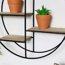 black wood metal wall shelf