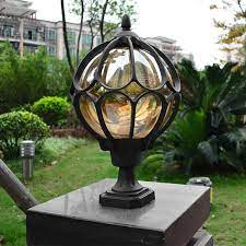 Globe Glass Shade Outdoor Post Light