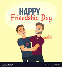 happy friendship day greeting card with