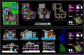 Thesis in architecture i utility drawing i geometries i dwg. Modern Villa Plan Dwg