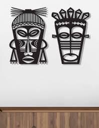 Vinoxo Rustic Metal Face Wall Mask Art