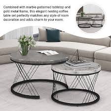 End Table Set Marble Pattern