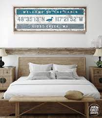 Welcome To The Cabin Coordinates Sign