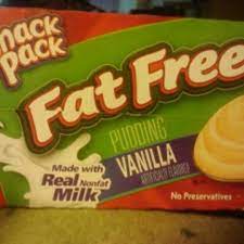 fat free vanilla pudding snack pack