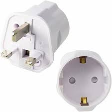 2 pack eu to uk plug adapter with fuse