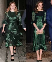 Kate middleton has become a fashion icon since marrying into the royal family. Kate Middleton And Princess Beatrice Look Nearly Identical In Shimmery Green Dresses Huffpost