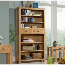 Avon Oak Low Bookcase With 1 Drawer