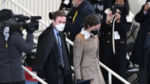 Ella emhoff and brother cole emhoff make their way to their seats at the inauguration of stepmother kamala harris, 1/20/21 (oliver contreras/sipa usa). Wyx1avalijdvkm