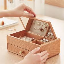 simple design jewelry box cherry wood