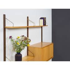 Vintage Iroko Wood Shelving System By