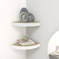 vidaxl wall corner shelves 2 pcs oak
