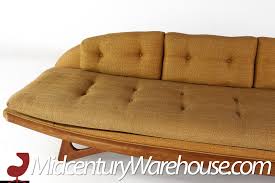 mid century walnut gondola sofa