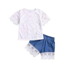 Amazon Com Sagton Toddler Baby Boys Girls Short Sleeve Lace