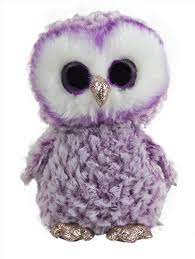 large plush purple fuzzy owl