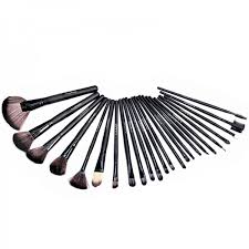 mac makeup brush set with leather pouch