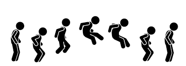 man running and jumping sequence vector