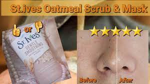 I use it as a mask because when it comes to scrubs. St Ives Oatmeal Scrub And Mask Review And Demo Soothing Scrub Youtube